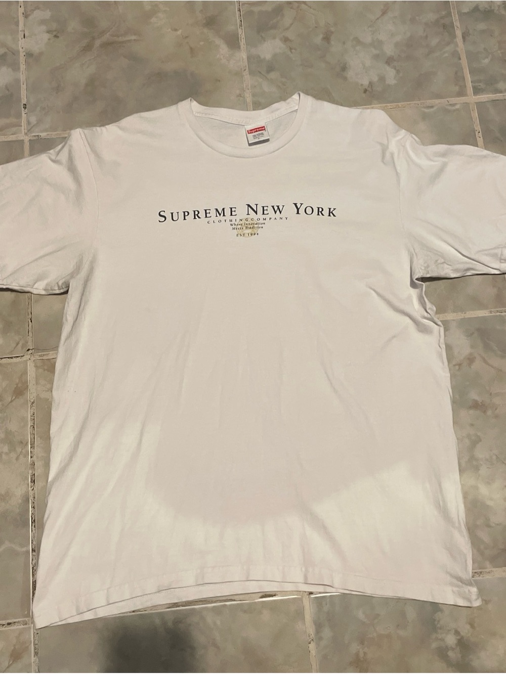 Supreme New York Clothing Company T-Shirt Men’s Large White Cotton
